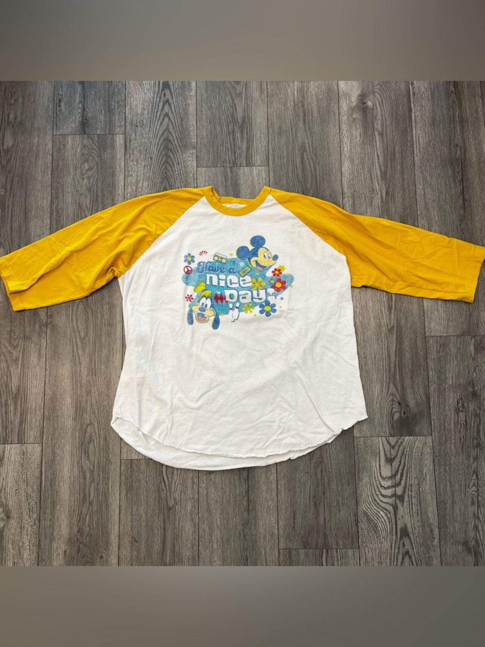 Disney Parks Pop Century Resort Have A Nice Day 3/4 Sleeve Colorblock T-Shirt